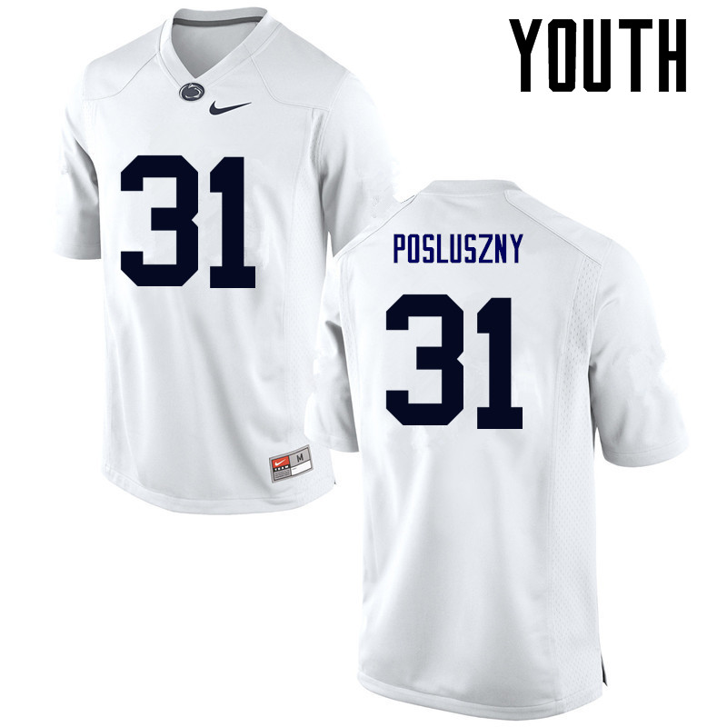 NCAA Nike Youth Penn State Nittany Lions Paul Posluszny #31 College Football Authentic White Stitched Jersey MYV8398ZC